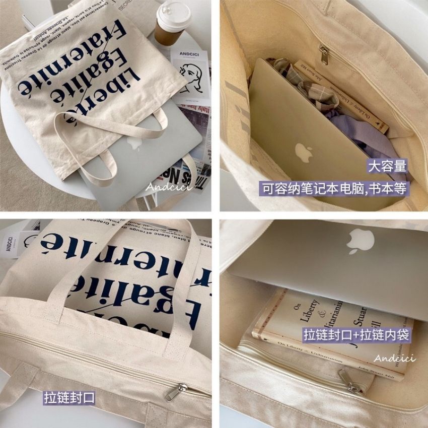Túi tote đi học ZIMI size A4 cao cấp phong cách vintage Hàn Quốc