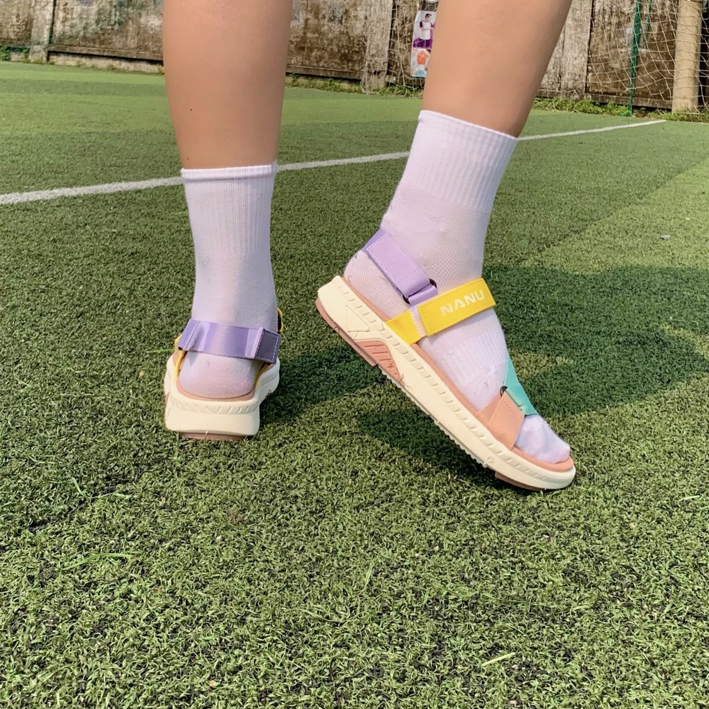 Giày Sandal Nữ Sắc Màu Nanu 08 Tropical form quai chéo có thể tháo rời