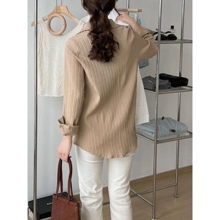 Áo sơ mi thô mềm vải dập