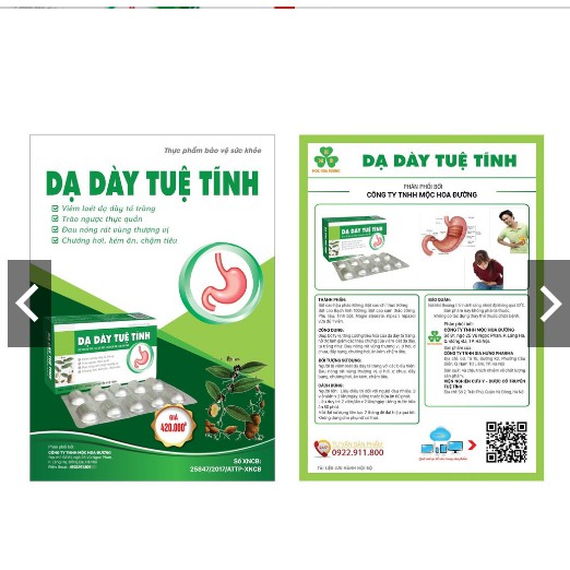 Dạ Dày Tuệ Tĩnh - Hỗ trợ giảm viêm loét dạ dày, tá tràng, giảm dịch vị axit ( hộp 30 viên)