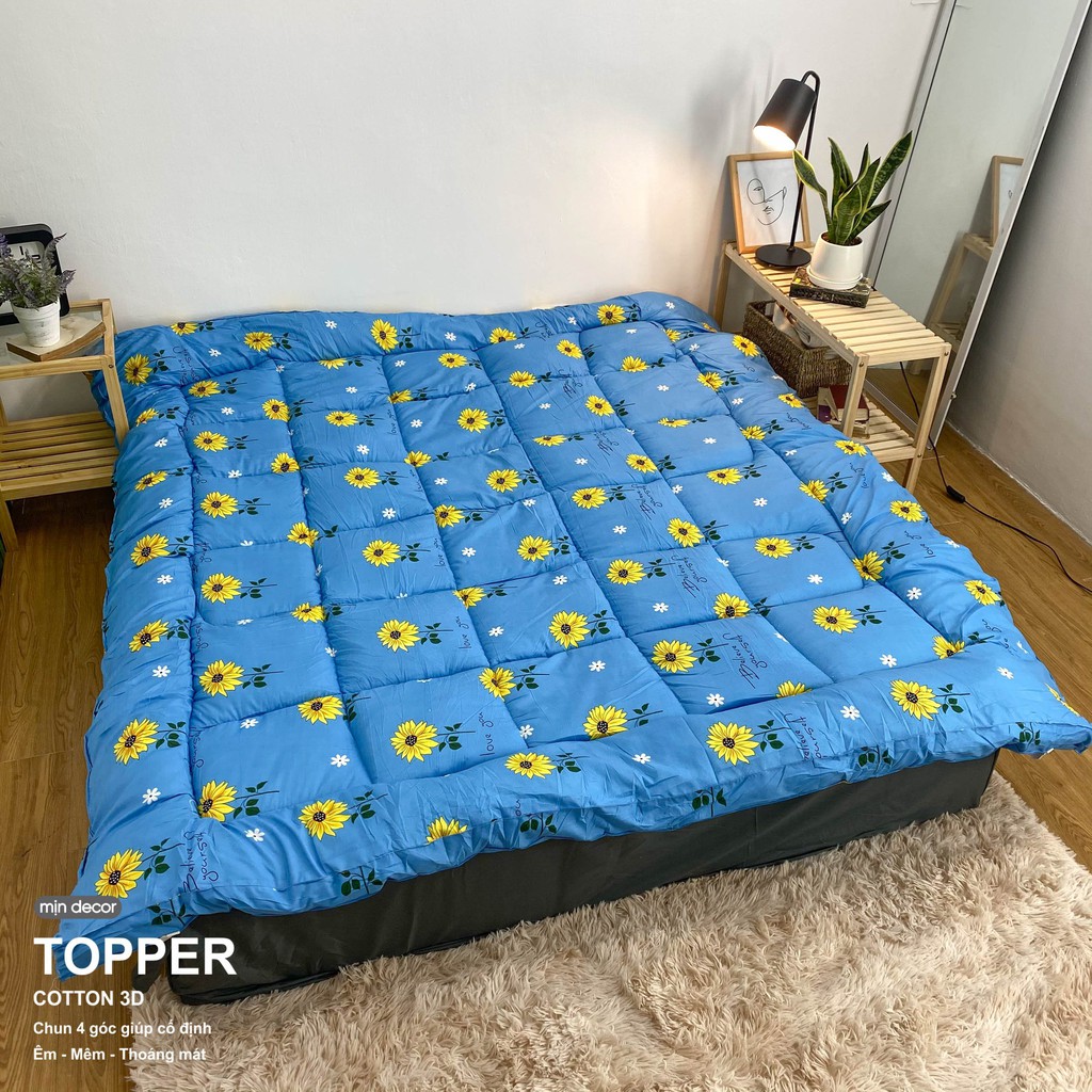 Tấm Topper ⚡FREESHIP⚡ Topper Hướng Dương Nệm Cao Cấp - Thiết Kế Mịn Decor