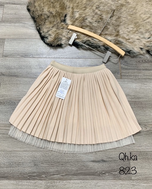 CHÂN VÁY XẾP LY GẤU LƯỚI MS13011