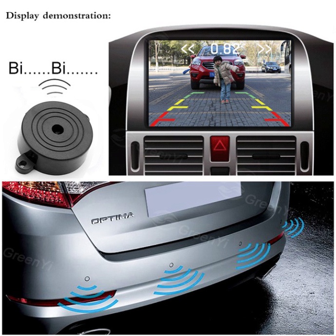 Bộ cảm biến lùi ô tô thương hiệu GreenYi, gắn tích hợp màn hình ô tô P001 - Bảo Hành Chính Hãng 12 Tháng