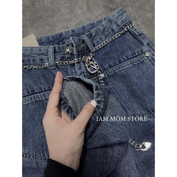 [NEW]QUẦN JEANS DÂY XÍCH 6762 TÚI VUÔNG DÁNG SUÔNG HOT TREND