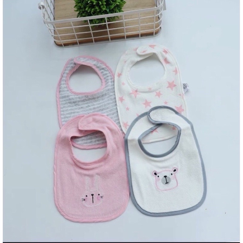 Sét 4c khăn yếm ăn dặm cho bé trai bé gái