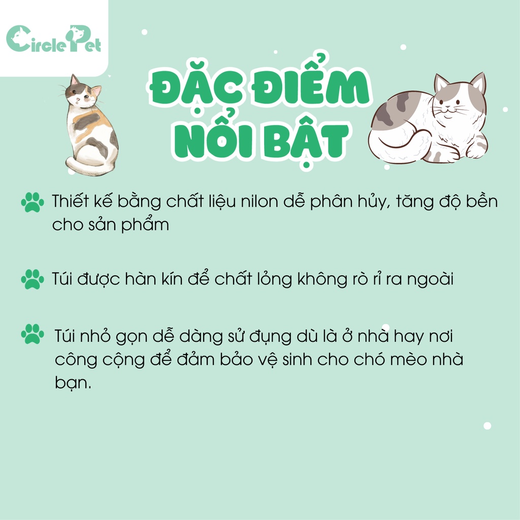 Túi Rác Vệ Sinh Pian Pian Đựng Phân Cho Thú Cưng  Set 2 Cuộn 8x6x4.2cm - Circle Pet