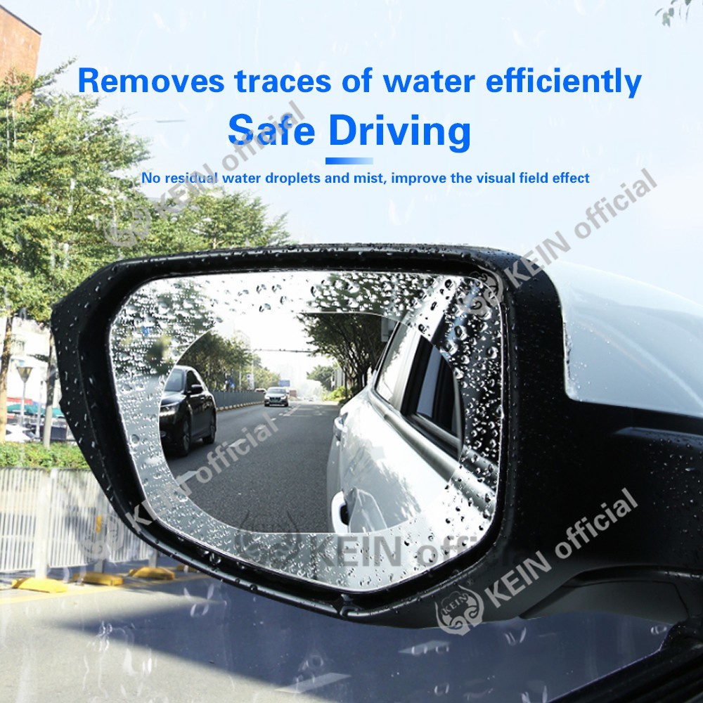 KEIN {Hàng đã sẵn sàng} 2PCS Ô tô hình bầu dục Tự động chống sương mù Chống mưa kính chiếu hậu Phụ kiện phim bảo vệ Phụ kiện ô tô