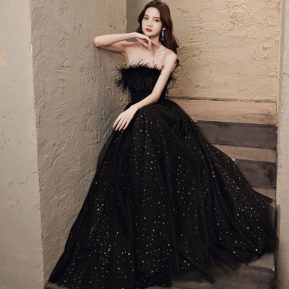 Đầm Dạ Hội Màu Đen Phong Cách Mới 2022 Cho Nữ