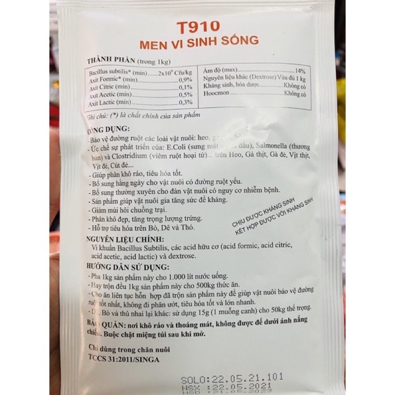 Men vi sinh sống gói 100g