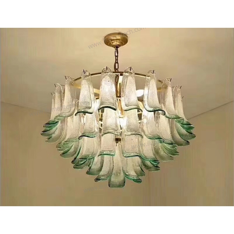 Đèn thả thủy tinh phòng khách, ý tưởng được kết hợp từ thiên nga và thác nước