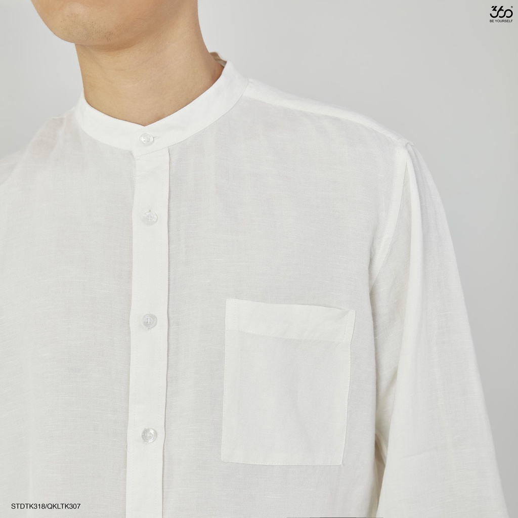 Áo sơ mi dài tay cổ tàu thương hiệu 360 Boutique chất liệu linen -STDTK318