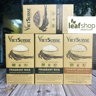 Gạo hữu cơ VietSuisse các loại-gạo tím, gạo lứt, gạo trắng xát dối và gạo trắng 1kg