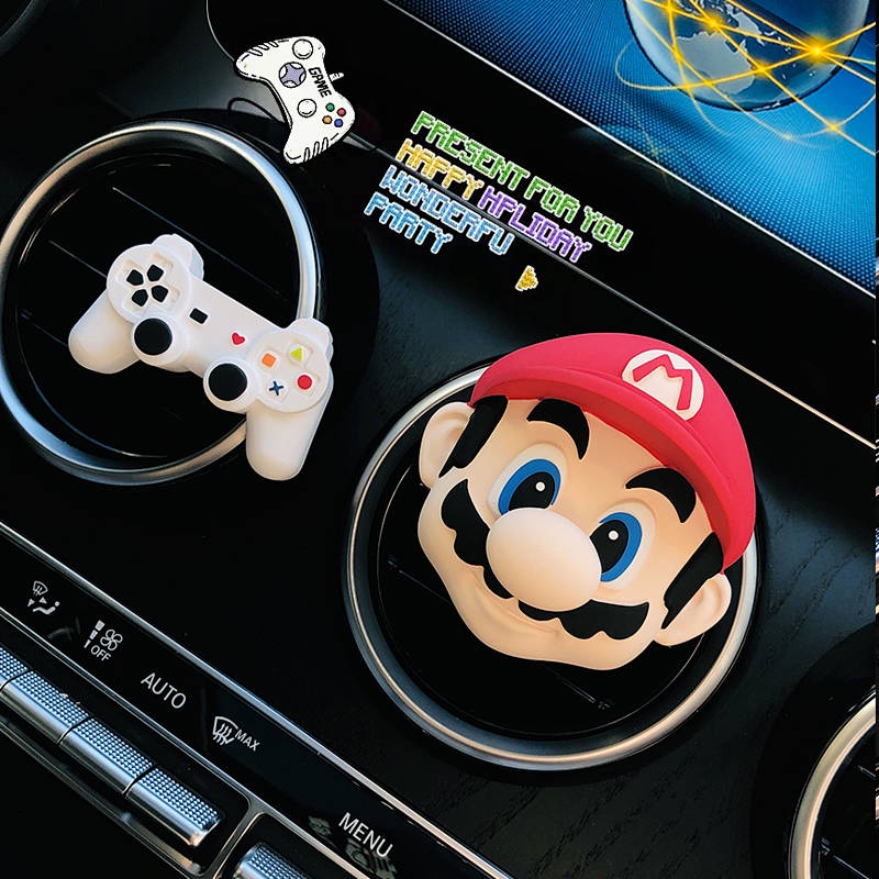 Car Aromatherapy Cute Mario Fragrant Stone Car Air Conditioning Air Outlet Car Perfume Decoration All Products Female car accessories aV2G
