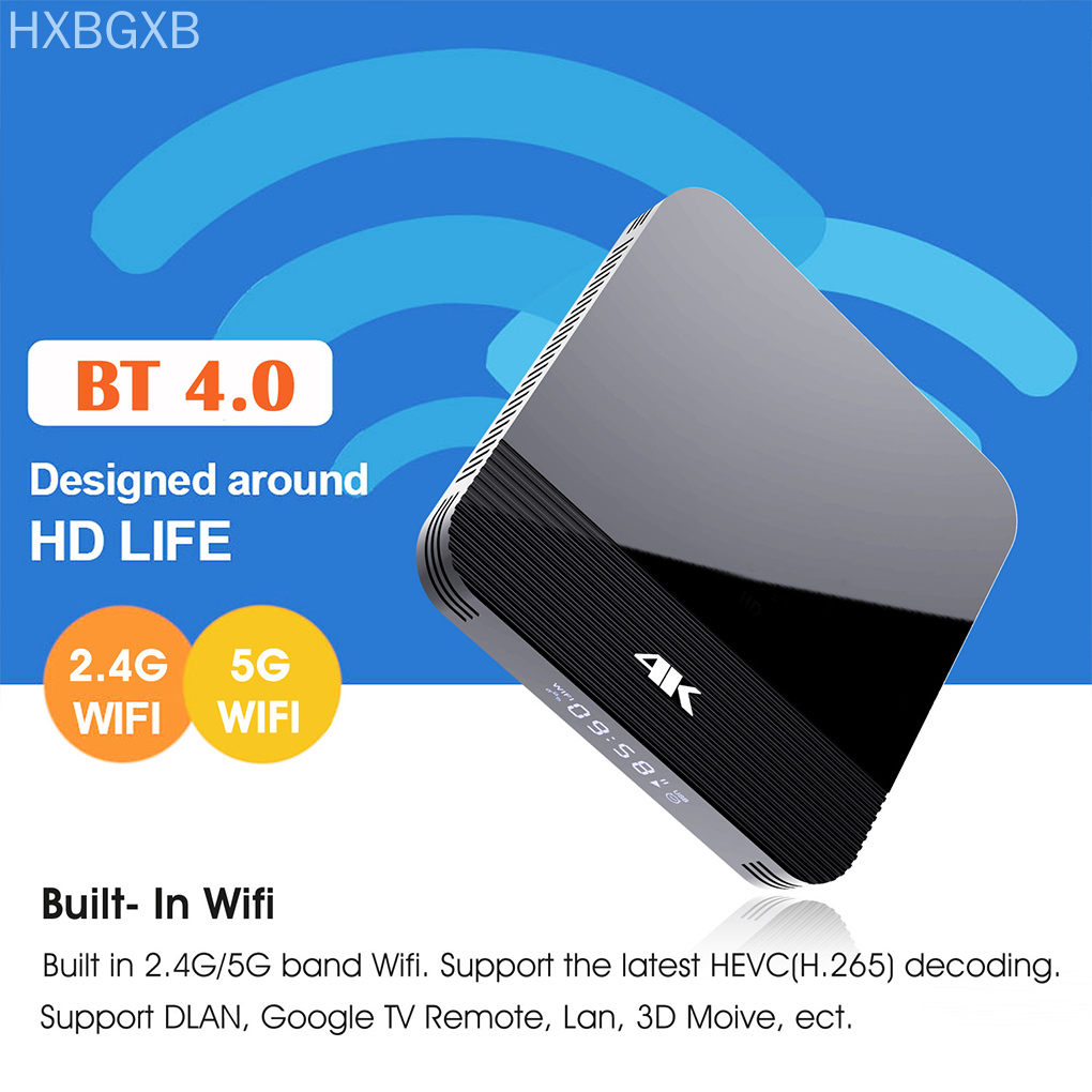 Set-top Box Dual WiFi Bluetooth Media Player Mini Quad-core Smart 4K HD Network TV Box US Plug