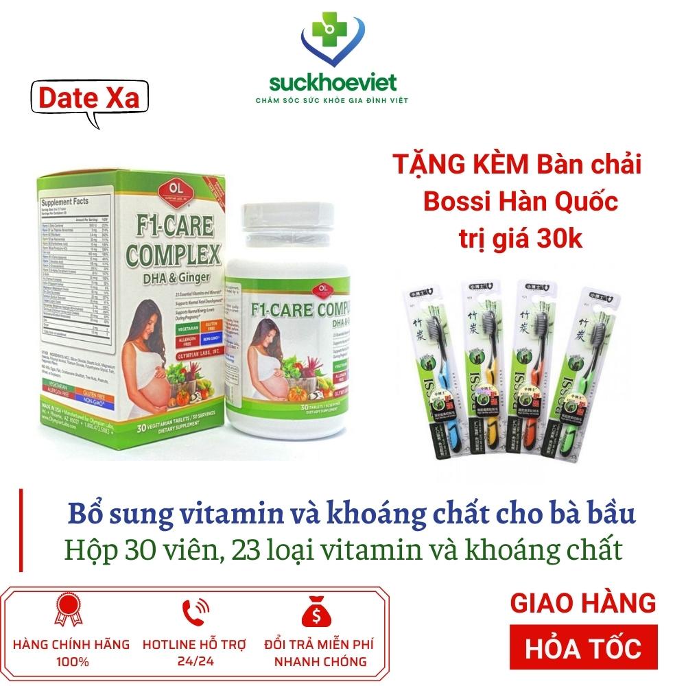 Vitamin bà bầu Olympian Labs F1 Care Complex DHA và Ginger Hộp 30 viên