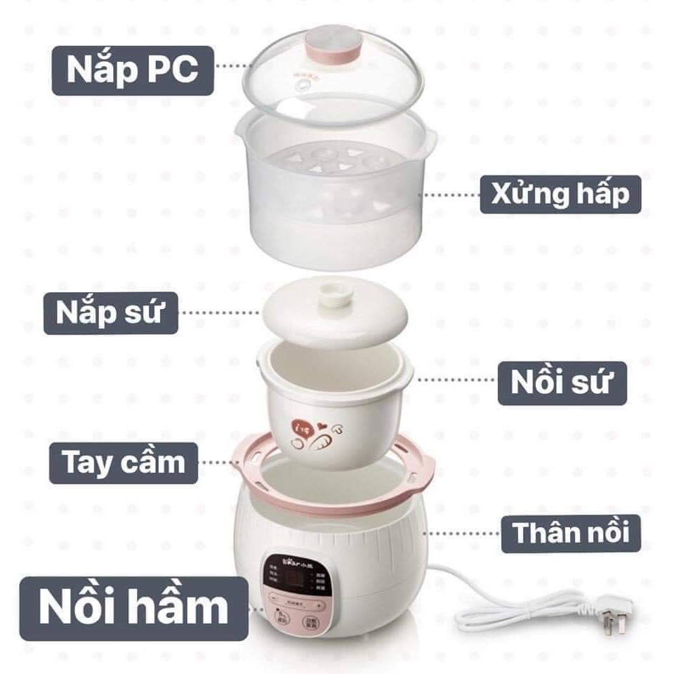 Nồi Hầm Cháo Bear  Đa Năng