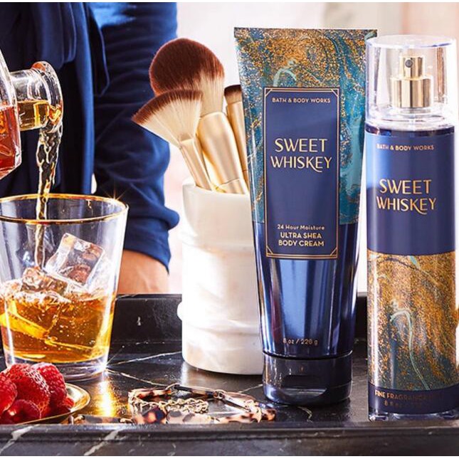 BST 2020 Autumn Glow |  Sweet Whiskey | Bộ Sản Phẩm Gel Tắm - Dưỡng Thể - Xịt Thơm Toàn Thân Bath &amp; Body Works