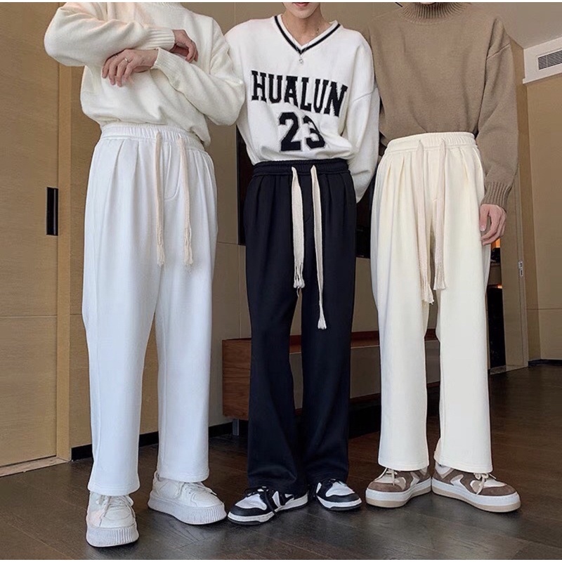 Quần Simple Pant ống rộng trơn cao cấp (video)
