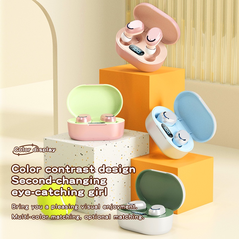 Tai Nghe Nhét Trong Không Dây Bluetooth TWS Có Micro Âm Thanh Siêu Dài Dùng Chơi Game