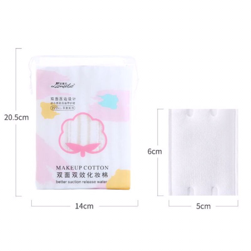 Bông Tẩy Trang LAMEILA 222 Miếng Chất Liệu Cotton 100% [Mẫu Mới]