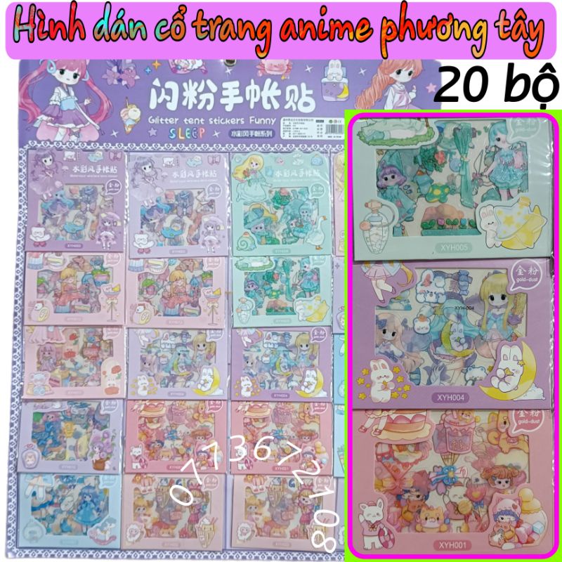 Bìa 20 bộ hình dán Sticker anime cổ trang phương tây siêu đẹp