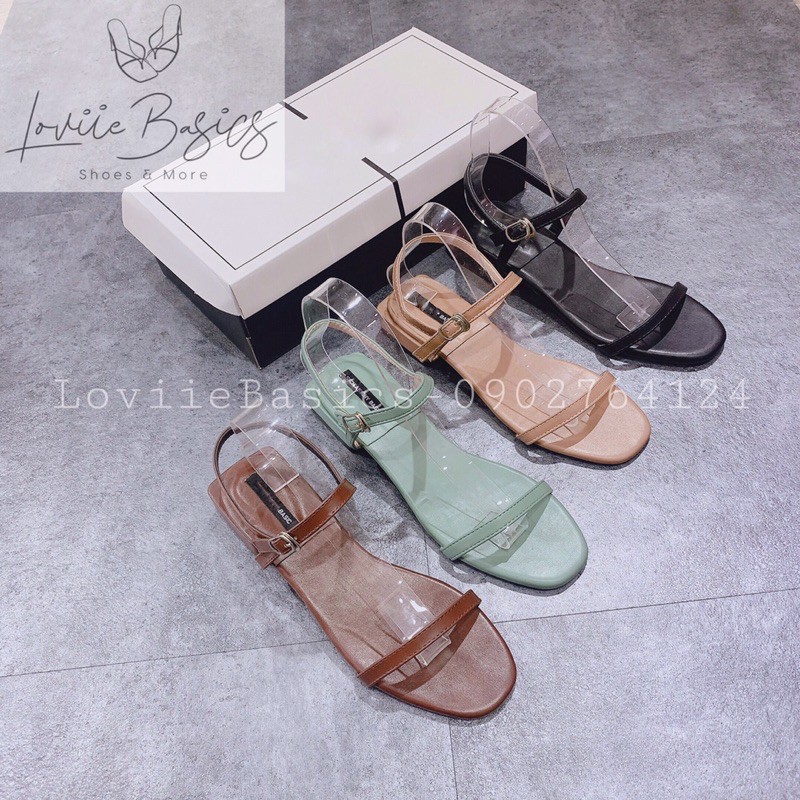 SANDAL NỮ CAO GÓT LOVIIE BASICS - SANDAL QUAI MẢNH - SANDAL ĐẾ VUÔNG 3 PHÂN QUAI MẢNH - SANDAL NỮ 3 PHÂN MẢNH S200307