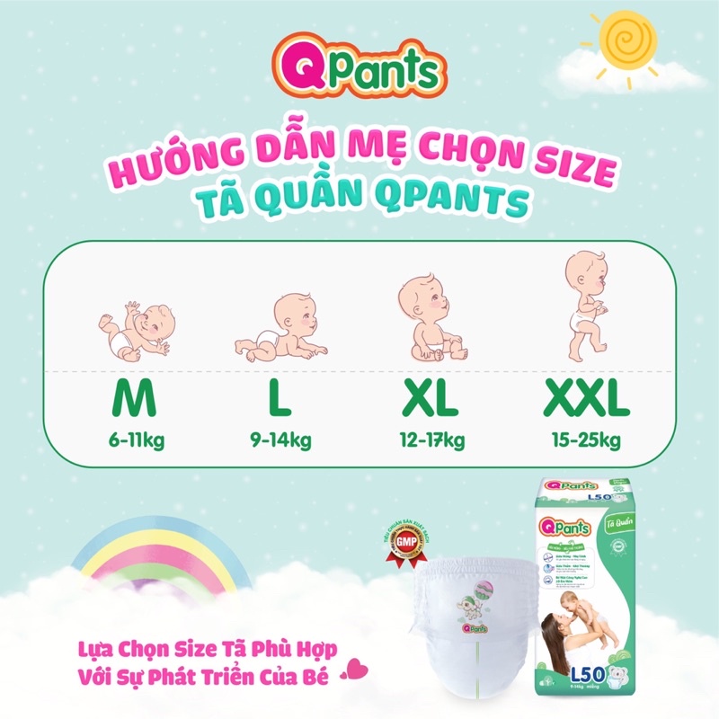 ( Tặng thú Bông Chuối) Tã quần Qpants UNIDRY siêu mỏng - siêu tiết kiệm M50/L50/XL50/XXL50