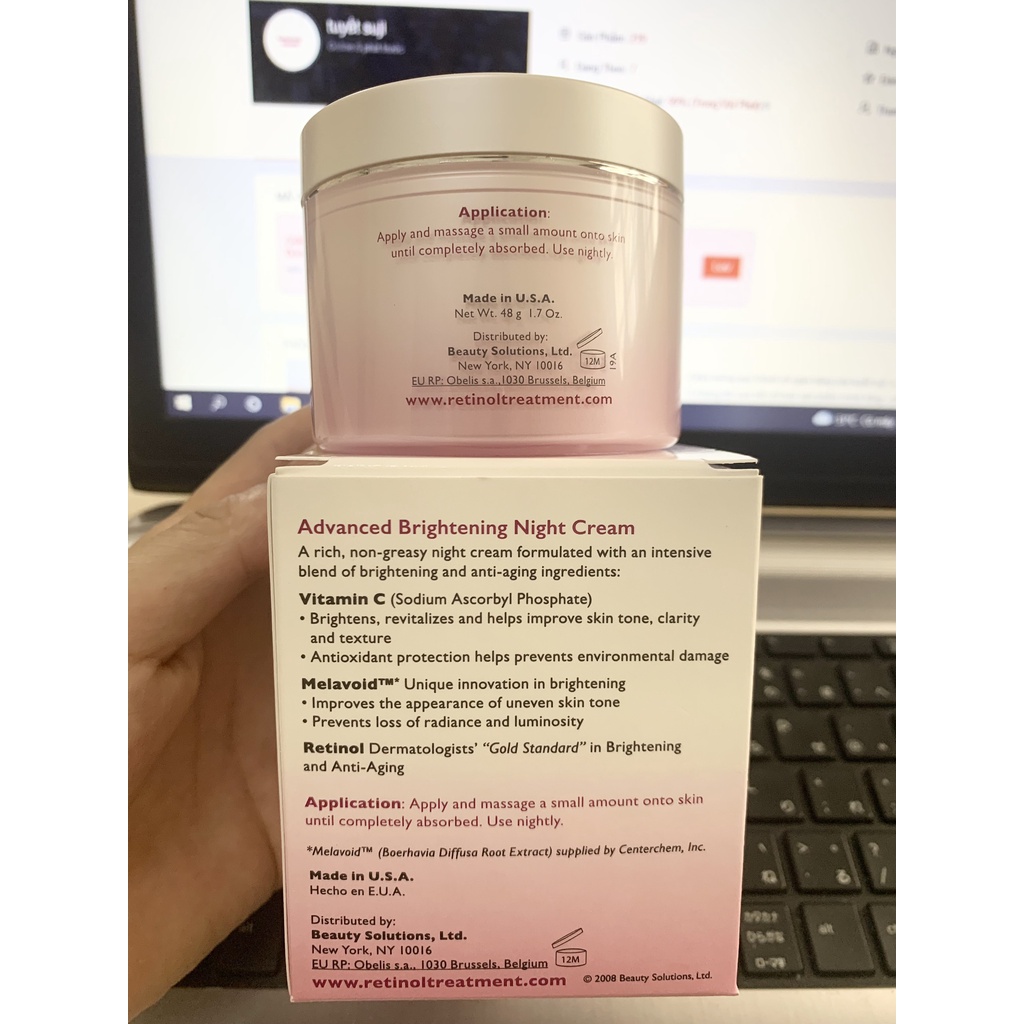 KEM DƯỠNG TRẮNG TĂNG CƯỜNG BAN ĐÊM RETINOL ADVANCED BRIGHTENING NIGHT CREAM
