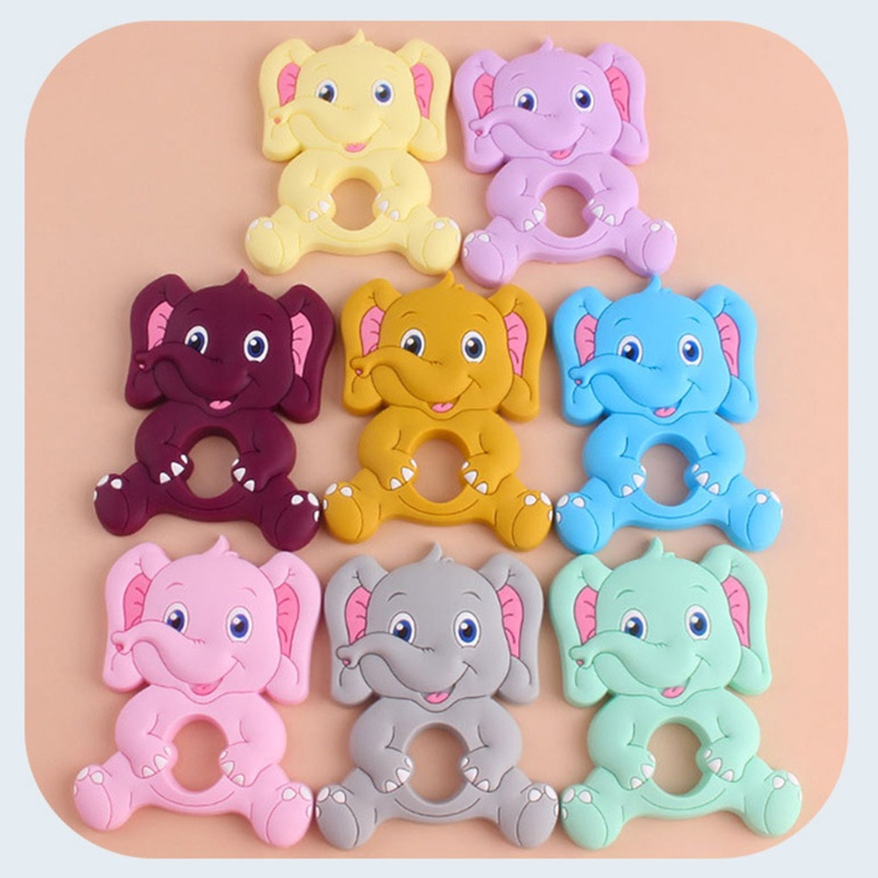 Đồ Chơi Ngậm Nướu Bằng Silicon Hình Chú Voi Hoạt Hình Đáng Yêu Cho Bé