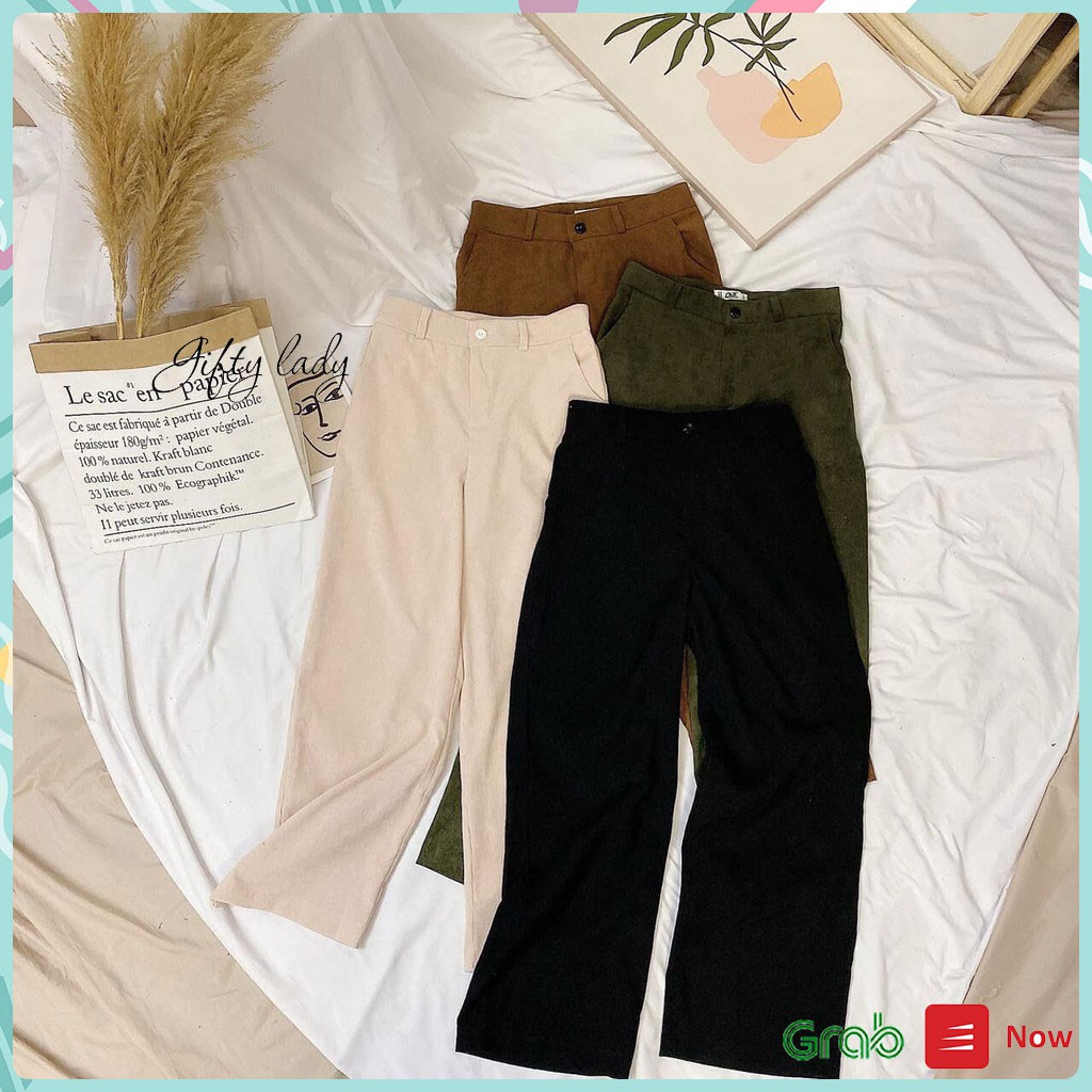 Quần Ống Rộng Nữ Có Khóa Kéo Siêu Hot Chất Nhung Tăm, Quần Ống Suông Culottes Nữ Sành Điệu, Chân Dài Tôn Dáng, Giftylady | BigBuy360 - bigbuy360.vn