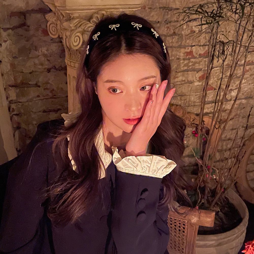 Băng đô nơ đính ngọc trai nhân tạo phong cách Hàn Quốc sang trọng cho nữ