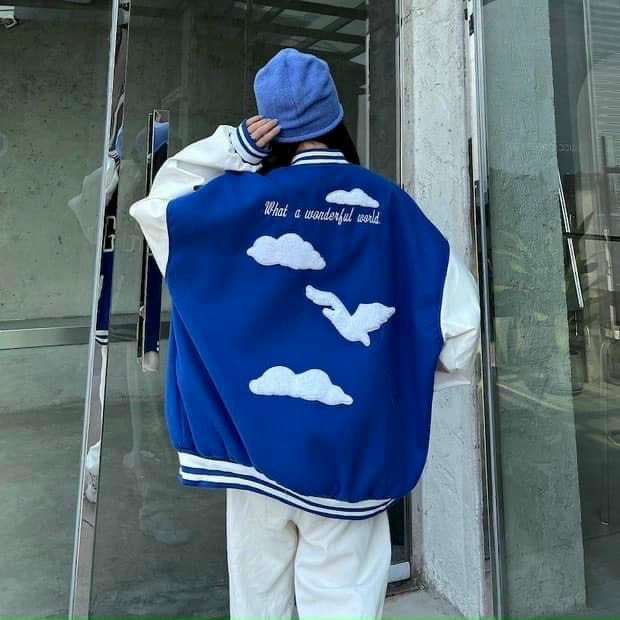 ÁO KHOÁC DÙ BOMBER NỮ HỌA TIẾT CHỮ H NHỮNG ĐÁM MÂY PHONG CÁCH ĐỈNH CAO