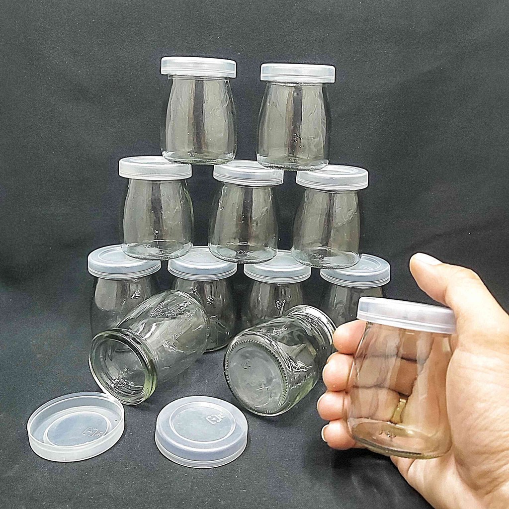 Hủ thủy tinh làm sữa chua 100ml  nắp nhựa – Hũ yaourt 100ml thủy tinh 100ml siêu trong