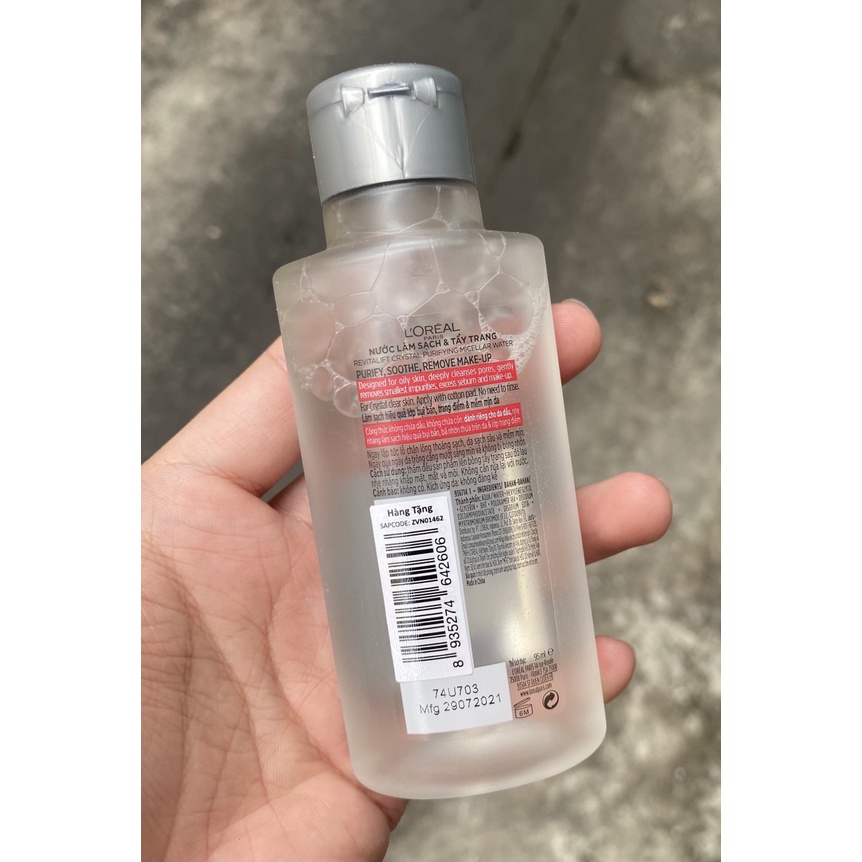Nước Tẩy Trang LOréal Paris Dành Cho Da Dầu 95ml Revitalift Crystal Purifying Micellar Water