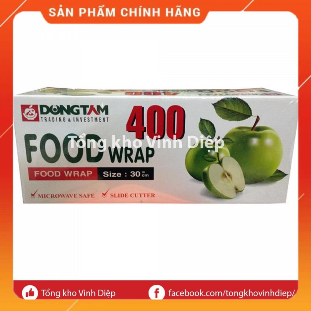 Màng bọc thực phẩm Đồng Tâm 400 size 30cmx400m có dụng cụ cắt