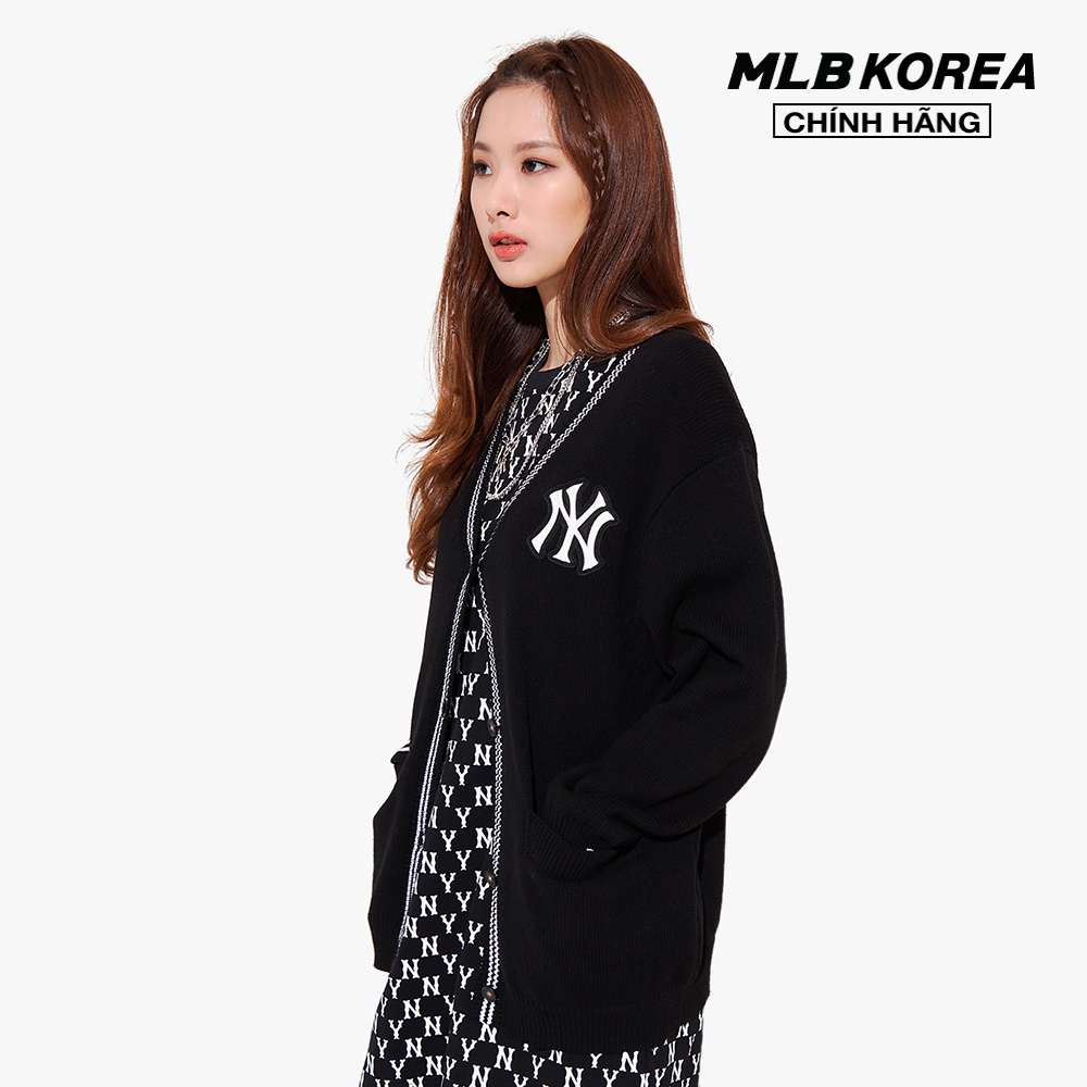 MLB - Áo khoác cardigan phom suông cổ V Basic Big Logo 3AKCB0121-50BKS