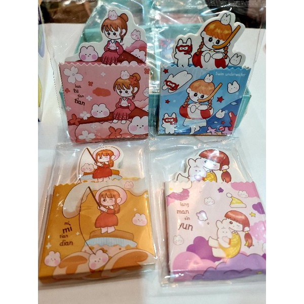 Thếp giấy note có giá đỡ, hộp đựng hình dễ cưng.