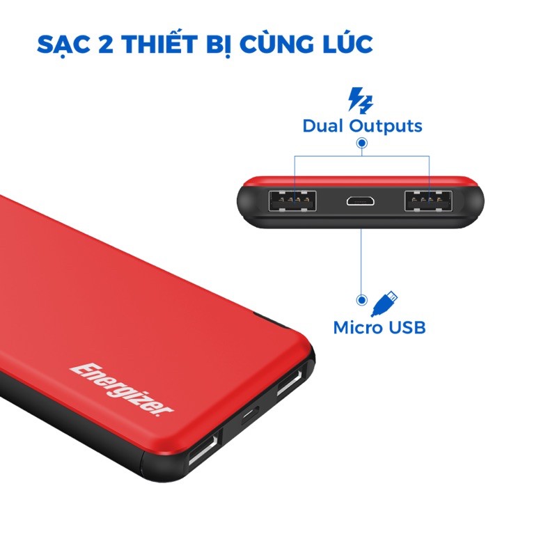 Pin sạc dự phòng Energizer UE10046RD chính hãng - 10000mah