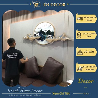 Tranh Phong Cảnh Treo Tường Đôi Hươu Nghệ Thuật, Tranh Sắt, Tranh Gắn Tường Én Decor