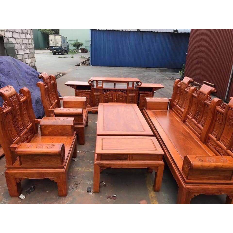 Bộ bàn ghế Âu Á Hộp Cuốn Thư gỗ hương đá