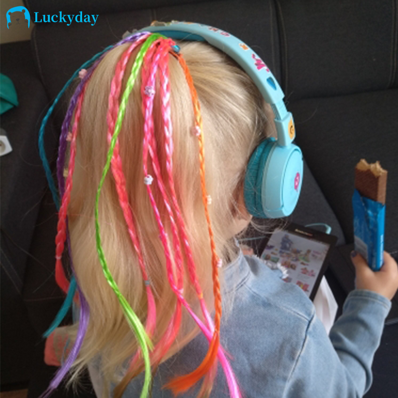 Dây Buộc Tóc Phối Tóc Giả Xinh Xắn Cho Bé Gái