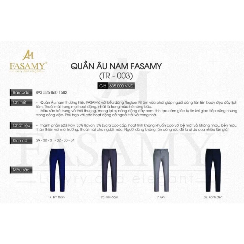 Quần Âu Nam Fasamy (003)