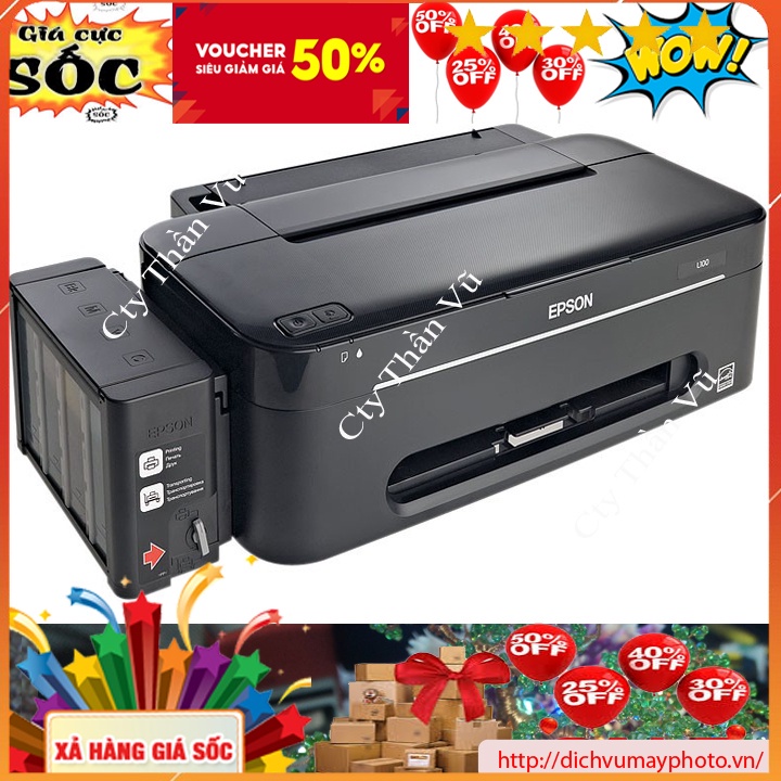 Máy in phun màu khổ A4 Epson L100 (Có bộ tiếp mực ngoài chính hãng Epson) hàng mới 100% có bảo hành