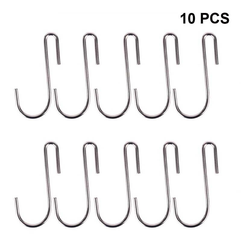 Set 10 Móc Treo Đồ Hình Chữ S Bằng Thép Không Gỉ