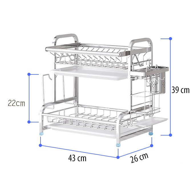 [𝗙𝗿𝗲𝗲𝘀𝗵𝗶𝗽] Kệ để bát đĩa inox 304 cao cấp chống Vi khuẩn, han gỉ, bám bẩn Vando