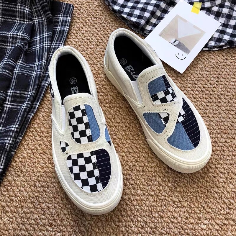 🌈 GIÀY LƯỜI SLIP ON HOẠ TIẾT PHONG CÁCH ULZZANG DÀNH CHO NAM VÀ NỮ