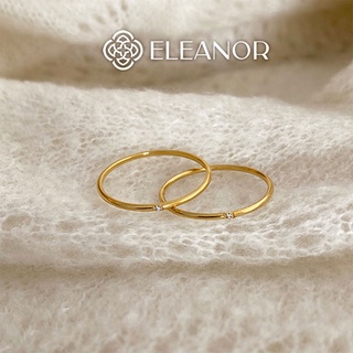 Nhẫn nữ titan Eleanor Accessories basic đính đá viền mỏng phụ kiện trang sức thời trang xinh