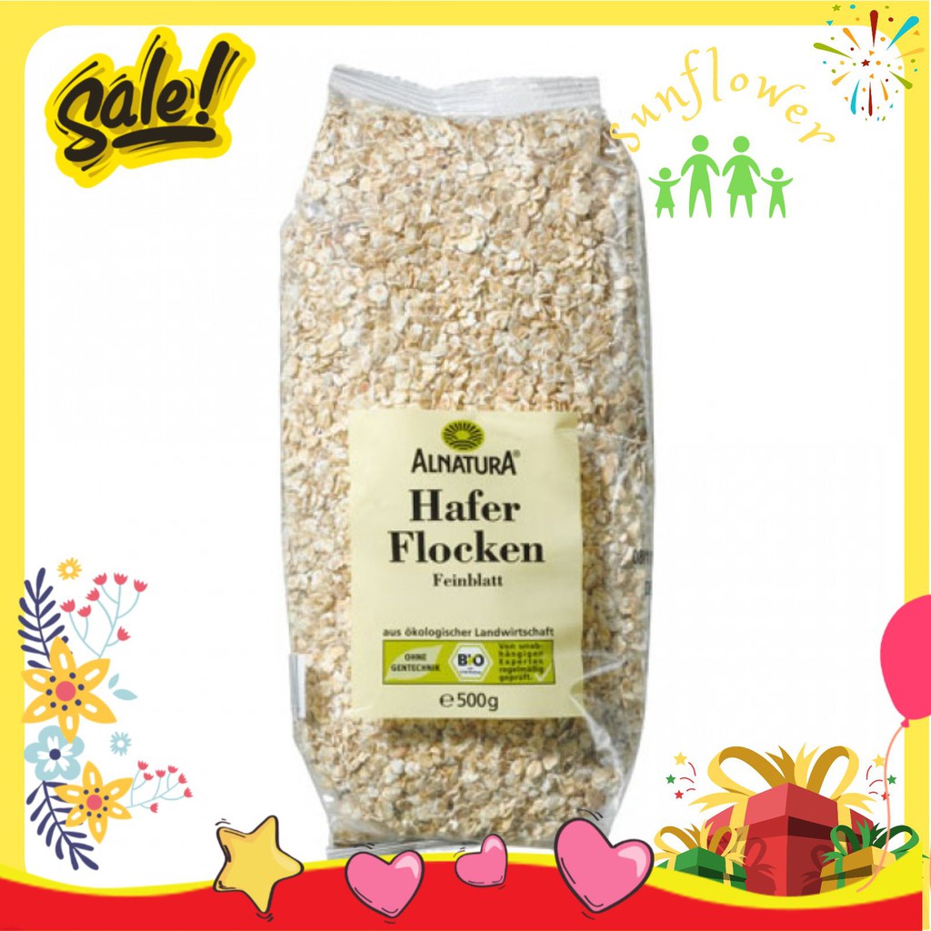 Yến mạch bio alnatura siêu sạch Đức 0.5kg.