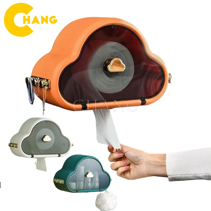 Kệ Để Giấy Vệ Sinh Dán Tường Hình Đám Mây Chống Thấm Nước, Giúp Giữ Giấy Luôn Được Khô Ráo, Tránh Bị Ẩm Ướt.