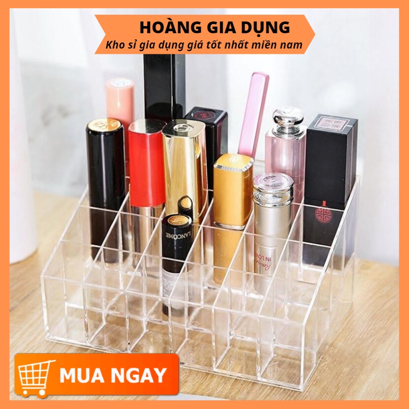 Khay Đựng Son Đựng Mỹ Phẩm Trong Suốt 24 ô Xinh Xắn H034